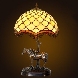 Retro Tiffany bordlampe i...