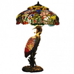 Tiffany bordlampe i farget...