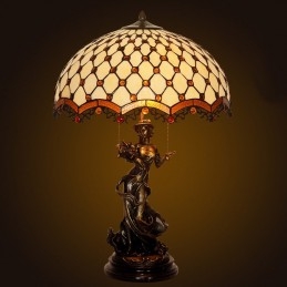 Retro Tiffany bordlampe i...