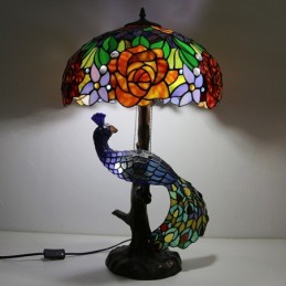 Tiffany-stil bordlampe med...